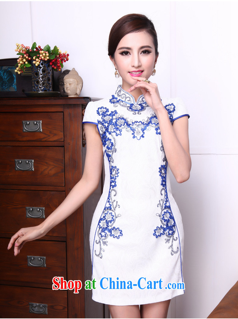 Bong-amphibious Ori-fuser-hsuan summer 2015 new improved cheongsam embroidered, for cultivating short-sleeved cheongsam dress DQ 1521 white XXL pictures, price, brand platters! Elections are good character, the national distribution, so why buy now enjoy more preferential! Health
