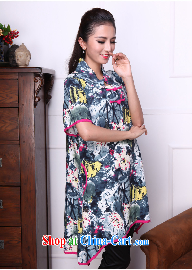 Bong-amphibious Ori-to-summer 2015 New National wind women long, loose cotton Ma style Chinese shirt DQ 1524 suit 1 XXL pictures, price, brand platters! Elections are good character, the national distribution, so why buy now enjoy more preferential! Health