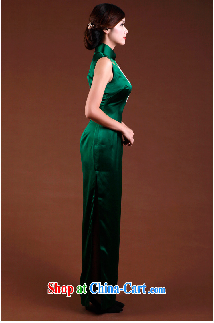 once and for all, dark green heavy Silk Dresses 2015 new Chinese Dress high-end custom hand painted dresses long, Purple tailored 20 Day Shipping pictures, price, brand platters! Elections are good character, the national distribution, so why buy now enjoy more preferential! Health