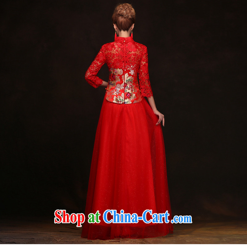 Animated Anne married Yi Manni red improved long dresses 2015 New Spring Summer bridal toast clothing wedding dresses 7006 WYFC XXL, diffuse Connie married Yi, shopping on the Internet