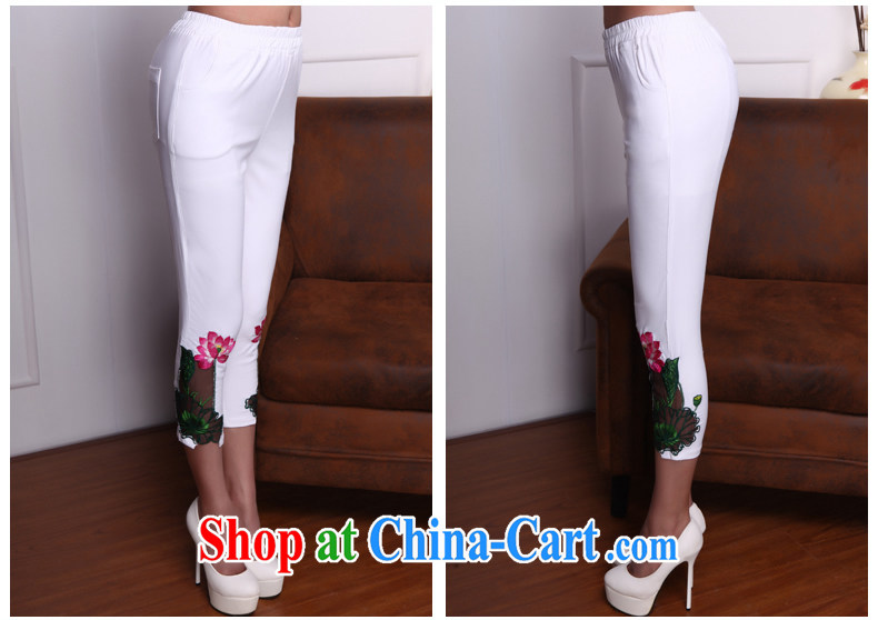 Bong-amphibious Ori-keun-hsuan summer 2015 new calf pants embroidery China wind tight pants DQ 1533 white XXL pictures, price, brand platters! Elections are good character, the national distribution, so why buy now enjoy more preferential! Health