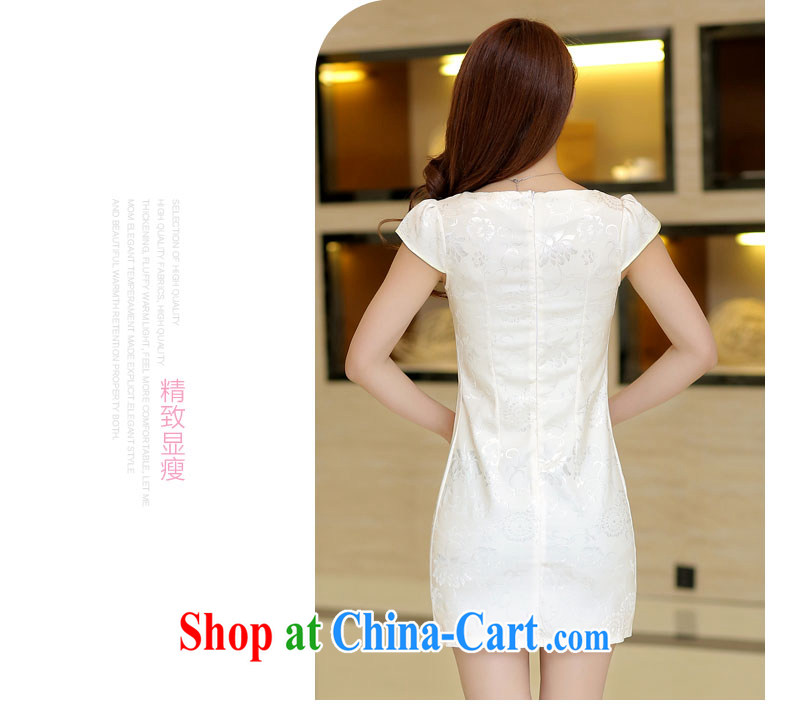PCA 2015 new spring and summer beauty and stylish short-sleeved qipao refined and elegant white XL pictures, price, brand platters! Elections are good character, the national distribution, so why buy now enjoy more preferential! Health
