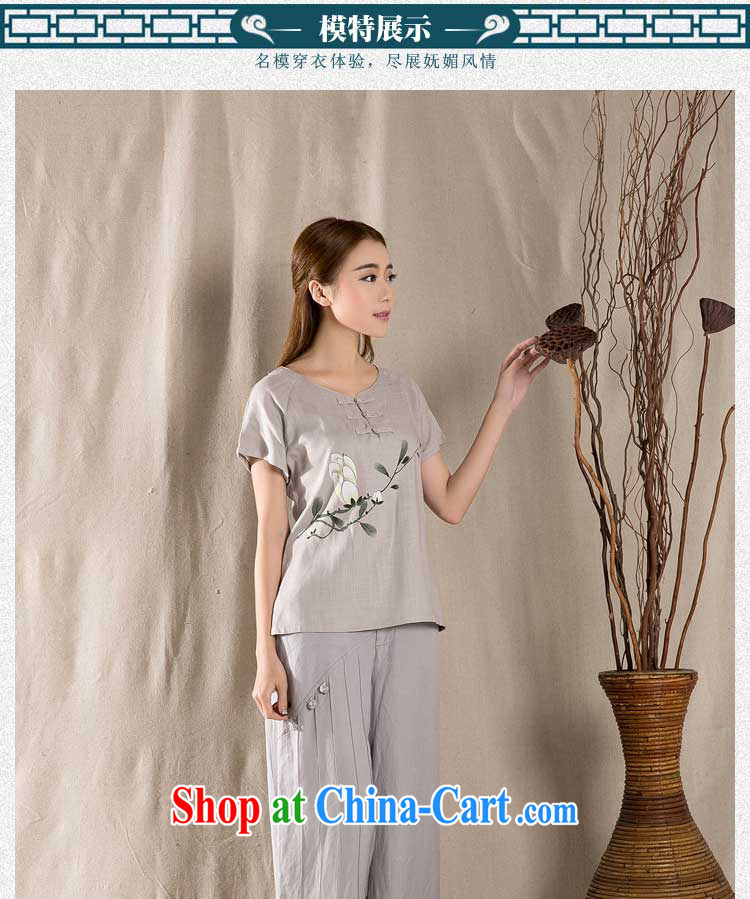 Yue Chi Bin Laden 2015 summer new, antique Chinese female fashion cheongsam shirt cotton Ms. Yau Ma Tei Tong with gray M pictures, price, brand platters! Elections are good character, the national distribution, so why buy now enjoy more preferential! Health