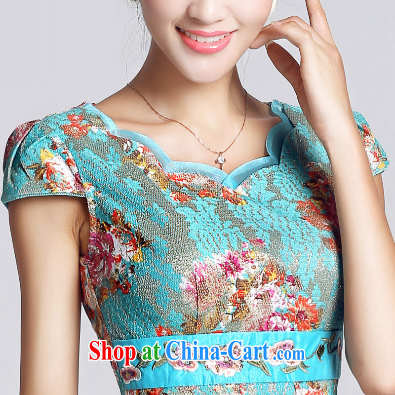 And, in accordance with classical ladies antique dresses, embroidery flowers daily short cheongsam dress Cultivating Female new LYE 33,306 pink XXL, in accordance with (leyier), shopping on the Internet