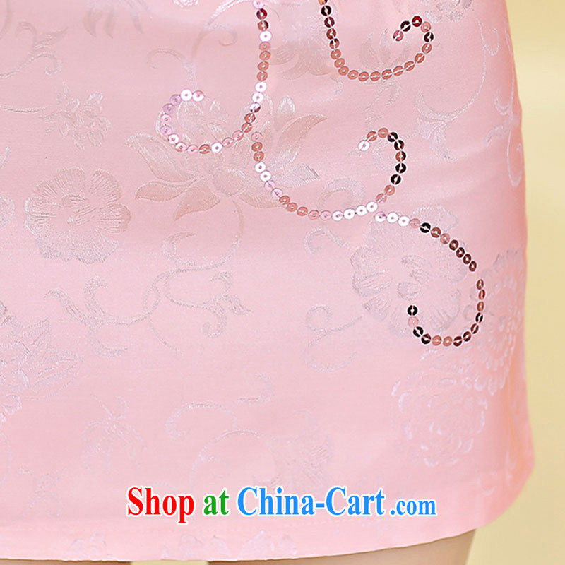PCA 2015 spring and summer with new cheongsam dress improved China wind Embroidered pink XL, Pca, shopping on the Internet