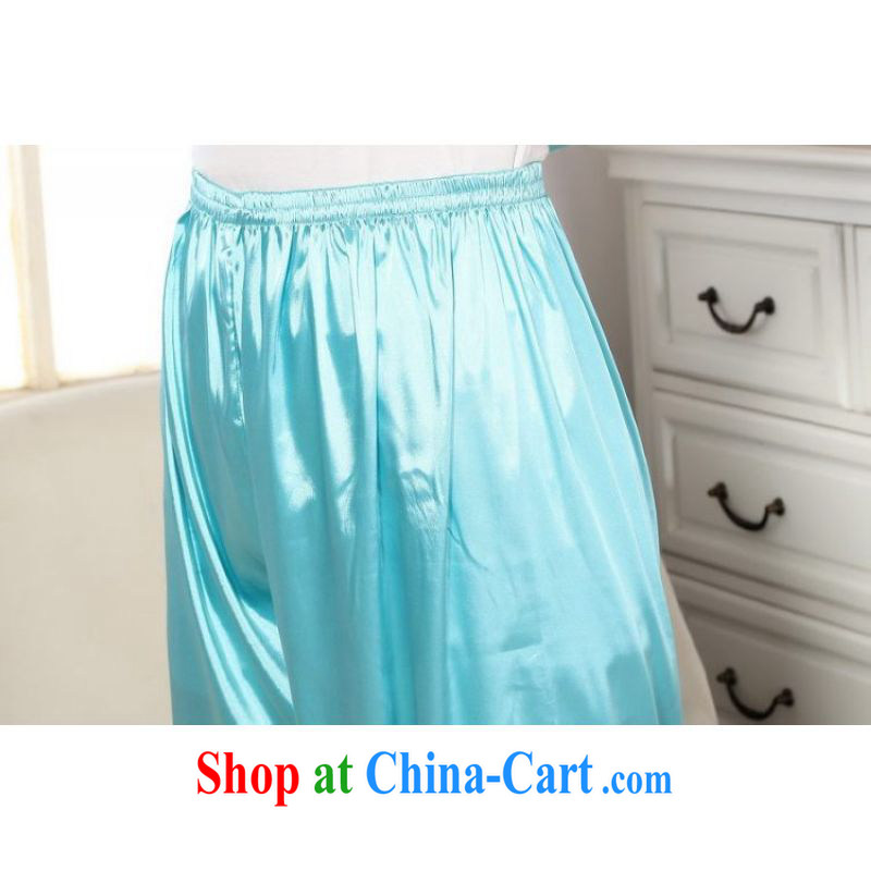 Shanghai optimization option, Spring Loaded Tang set up for Ms. damask long-sleeved T-shirt Kung Fu Tai Chi Kit blue 2 XL, Shanghai, optimize, and shopping on the Internet