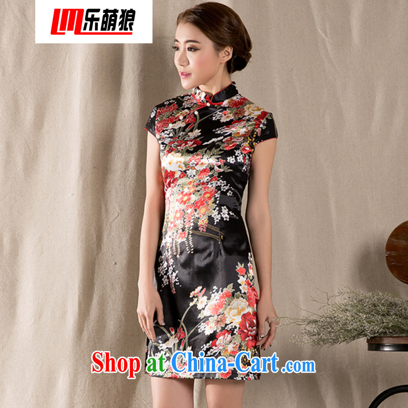 american economic Wolf 2015 new spring and summer with a short-sleeved Tang with improved cheongsam Chinese wind women dress suit XXL, had Wolf (lemenglang), shopping on the Internet