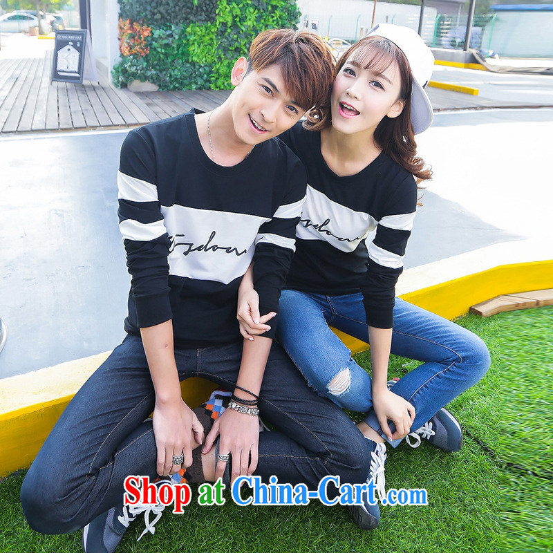 Ya-ting store spring 2015 new couples with long-sleeved shirt T beauty round-collar Korean version solid T-shirt students serving on picture color male XXL, blue rain bow, and, shopping on the Internet