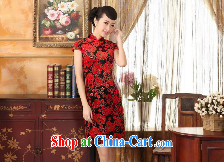An Jing, Ms. Tang cheongsam dress with dress stretch the wool stylish classic short-sleeved short cheongsam red 2 XL pictures, price, brand platters! Elections are good character, the national distribution, so why buy now enjoy more preferential! Health