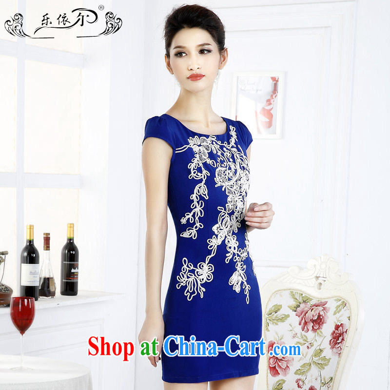 And, according to the new, 2015 cheongsam with graphics thin package and lady short cheongsam dress retro female LYE 66,619 blue XL, in accordance with (leyier), and, on-line shopping