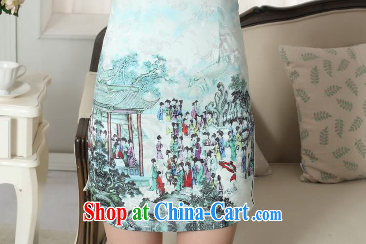 Allow Ms. Jing cheongsam Chinese dresses new summer elegance Chinese qipao Chinese graphics thin short cheongsam picture color 2 XL pictures, price, brand platters! Elections are good character, the national distribution, so why buy now enjoy more preferential! Health