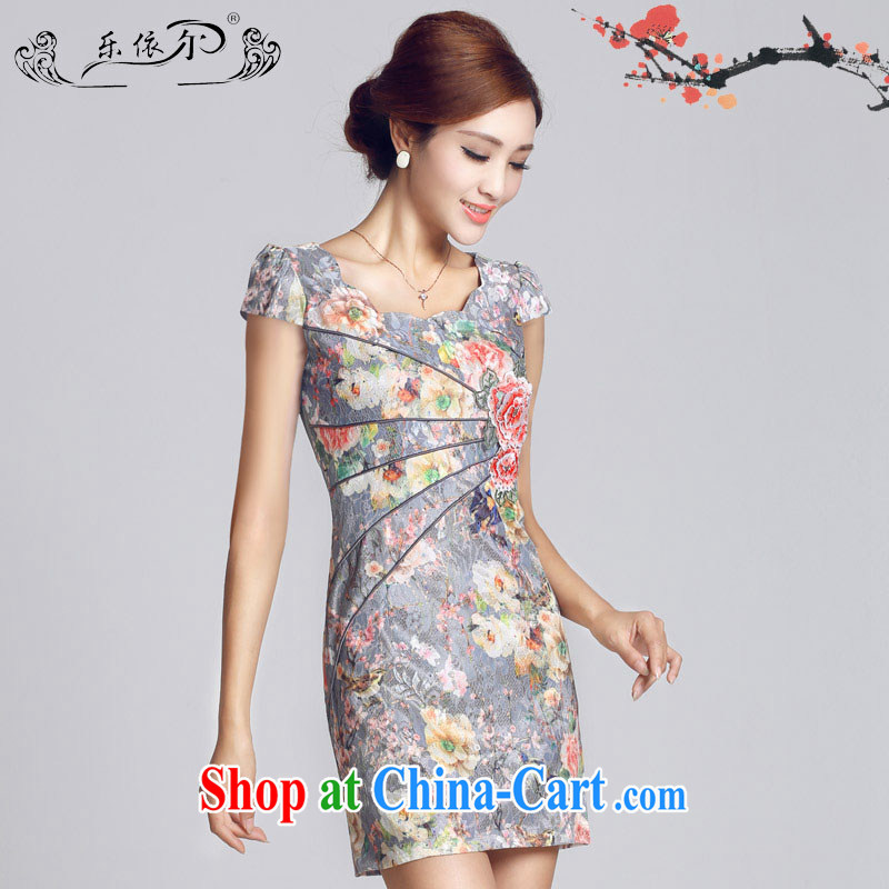 And, in accordance with 2015 new lady dresses retro embroidery take short cheongsam dress daily video thin package and LYE 66,621 light blue L, in accordance with (leyier), shopping on the Internet