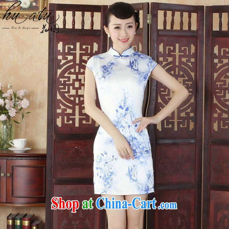 spend the summer outfit with new Tang Women's clothes Chinese improved, stamp duty for cheongsam dress is a tight short dresses such as the color M, figure, shopping on the Internet