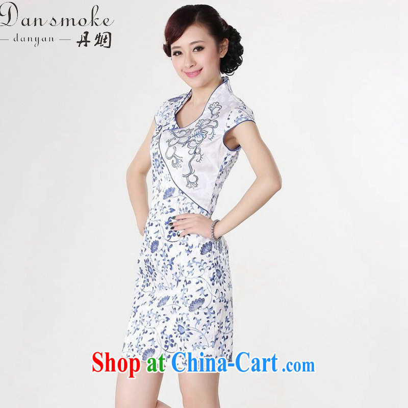 Bin Laden smoke dresses summer new, Tang Women's clothes Chinese improved retro cotton, dresses for Tang is short, dress as the color 2 XL, Bin Laden smoke, shopping on the Internet