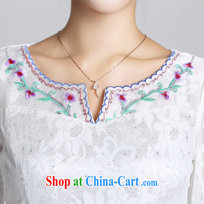 And, in accordance with antique lady dresses 2015 spring new embroidery flower cheongsam dress daily cultivating short cheongsam girls LYE 66,626 white XXL, and, in accordance with (leyier), shopping on the Internet