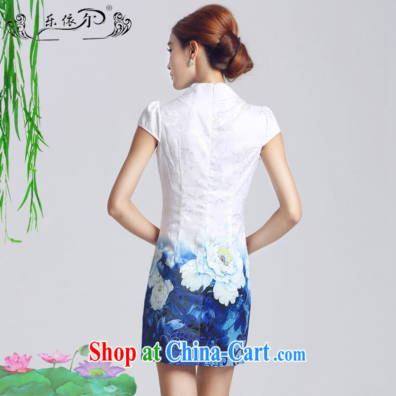 And, in accordance with classical stamp lady dresses retro embroidery flowers daily cultivating short dresses 2015 new female LYE 66,629 white XXL, in accordance with (leyier), online shopping