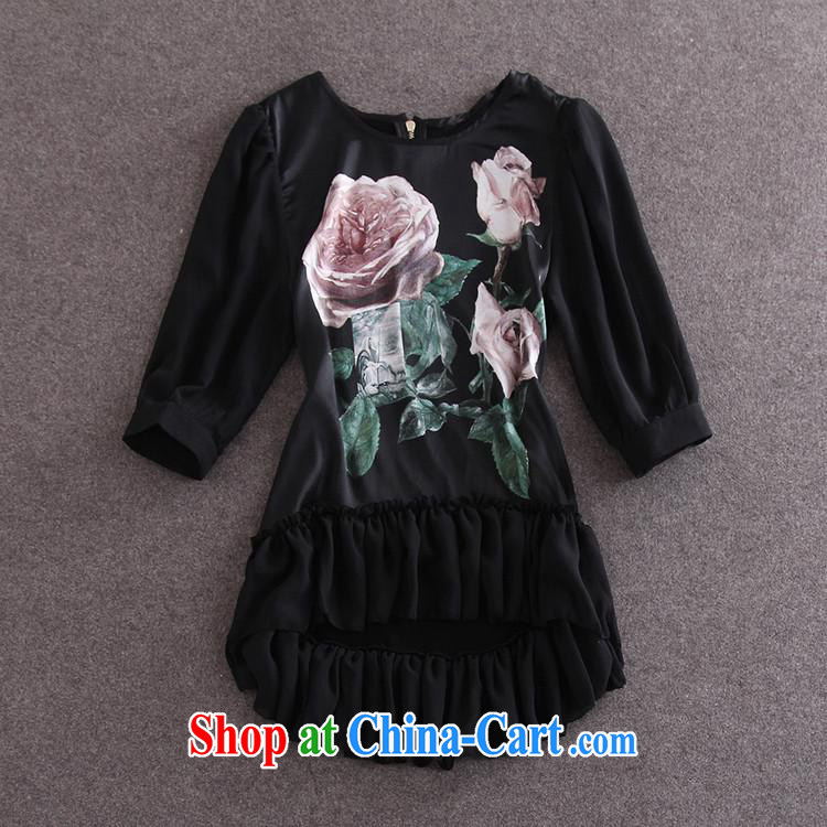 hamilton 2015 spring and summer new European boutique female, with the hem does not rule silk stamp T-shirt black L pictures, price, brand platters! Elections are good character, the national distribution, so why buy now enjoy more preferential! Health