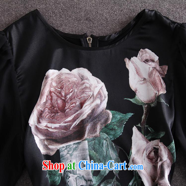 hamilton 2015 spring and summer new European boutique female, with the hem does not rule silk stamp T-shirt black L pictures, price, brand platters! Elections are good character, the national distribution, so why buy now enjoy more preferential! Health