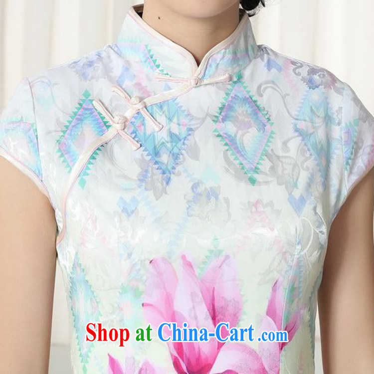 Carl Bildt, summer new Chinese improved Chinese qipao is a flap Classic tray snaps Lotus cultivating cheongsam dress LGD/D #0283 figure 2 XL pictures, price, brand platters! Elections are good character, the national distribution, so why buy now enjoy more preferential! Health