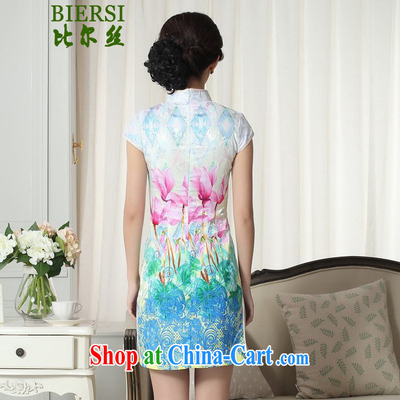 Carl Bildt, summer new Chinese improved Chinese qipao is a flap Classic tray snaps Lotus cultivating cheongsam dress LGD/D #0283 figure 2 XL, bill, and, on-line shopping
