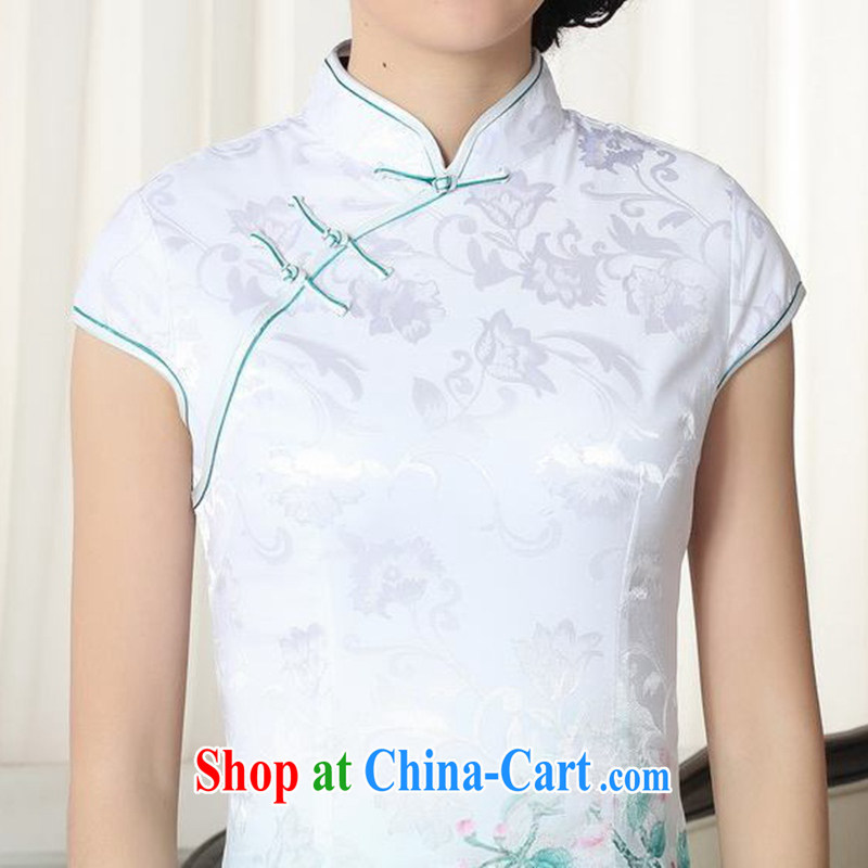 Carl Bildt, new Chinese improved cheongsam dress lady stylish jacquard cotton cultivating short cheongsam dress LGD/D #0284 figure 2 XL, Bill Gates, and, shopping on the Internet