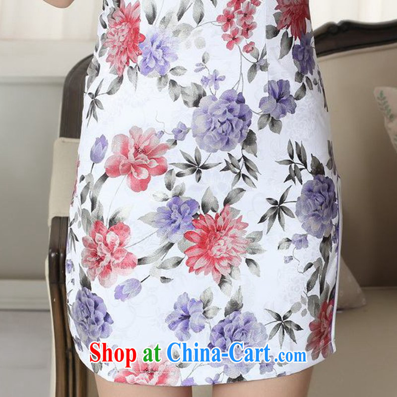 Carl Bildt, new Chinese qipao gown lady stylish jacquard flower cultivation short cheongsam dress LGD/D #0286 figure 2 XL, Bill Gates, and, shopping on the Internet