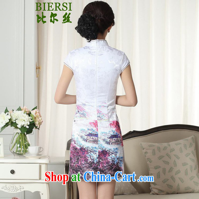 Carl Bildt, new Chinese qipao gown lady stylish jacquard cotton cultivating short-sleeve cheongsam dress LGD/D 0287 #as figure 2 XL, Bill Gates, and, shopping on the Internet