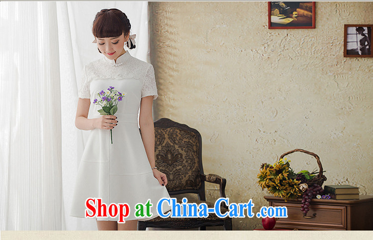 once and for all and fatally jealous White Rose National wind women's clothing retro lace white short-sleeved dresses spring and summer new 2015 white M pictures, price, brand platters! Elections are good character, the national distribution, so why buy now enjoy more preferential! Health
