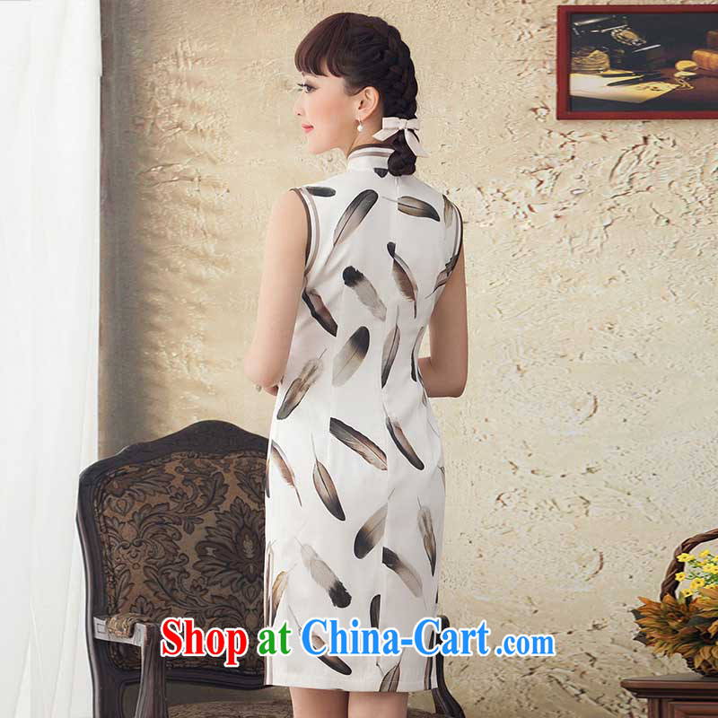 once and for all the proverbial hero Yu spring new stamp duty is silk improved short cheongsam stylish retro cheongsam dress summer white 2 XL 2 may, in future, once and for all, and proverbial hero, and shopping on the Internet