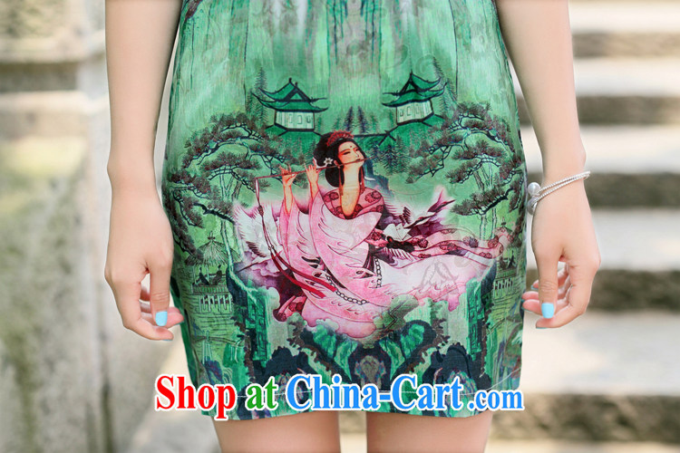 Appeals to appeal to 2015 new cheongsam dress Chinese dress uniform toast cultivating short sleeve cheongsam dress green XXL pictures, price, brand platters! Elections are good character, the national distribution, so why buy now enjoy more preferential! Health