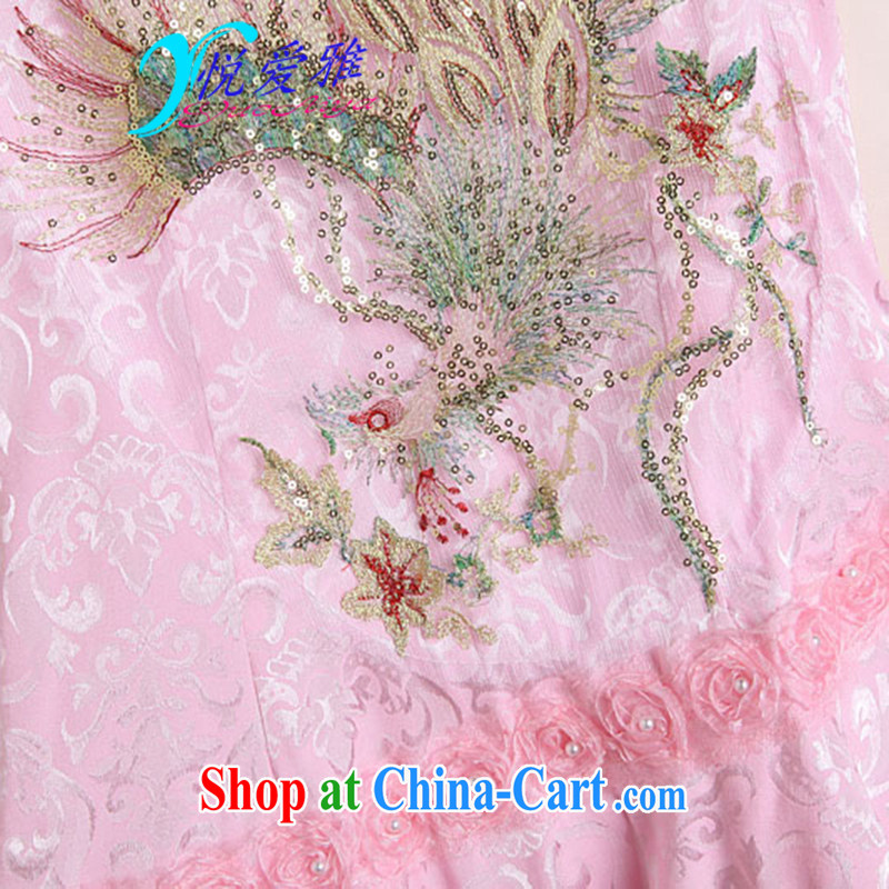 Yue love Ya 2015 sexy lace retro female Phoenix TV embroidery summer cheongsam dress DR 12,203 blue Phoenix XL, love, Jacob, and shopping on the Internet