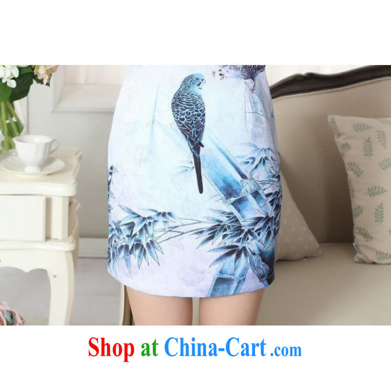 Shanghai, optimize purchase lady stylish jacquard cotton cultivating short cheongsam dress new improved cheongsam dress picture color 2 XL, Shanghai, optimize, and shopping on the Internet
