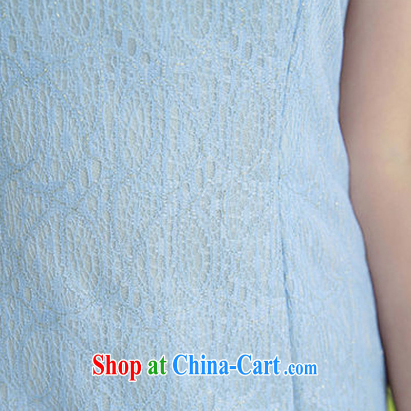 Appeals to appeal to 2015 new cheongsam dress girls daily fashion beauty Chinese improved cheongsam dress blue XL, appeal to appeal, and shopping on the Internet