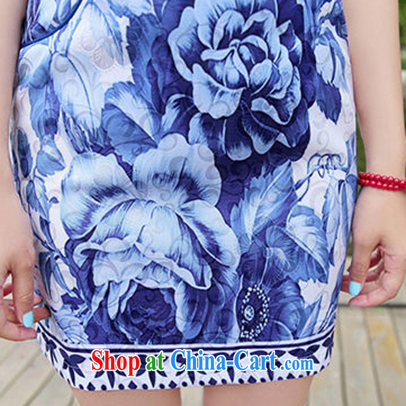 Appeals to appeal to 2015 new dresses girls summer Ethnic Wind and stylish beauty improved cheongsam dress dress flower vase XXL, called on appeal, and shopping on the Internet