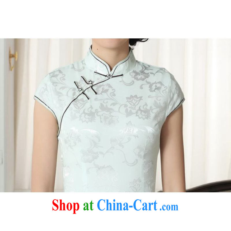 On Shanghai and optimize purchase goods, Ms. Tang fitted dresses new summer elegance Chinese qipao Chinese graphics thin short cheongsam green 2 XL, Shanghai, optimize, and shopping on the Internet