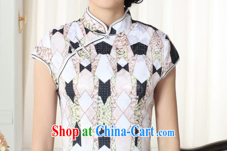 Take the new summer dresses Chinese elegance Chinese improved the collar jacquard cotton diamond graphics thin short cheongsam figure color XL pictures, price, brand platters! Elections are good character, the national distribution, so why buy now enjoy more preferential! Health