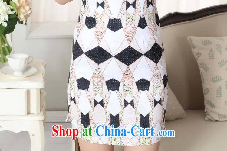 Take the new summer dresses Chinese elegance Chinese improved the collar jacquard cotton diamond graphics thin short cheongsam figure color XL pictures, price, brand platters! Elections are good character, the national distribution, so why buy now enjoy more preferential! Health