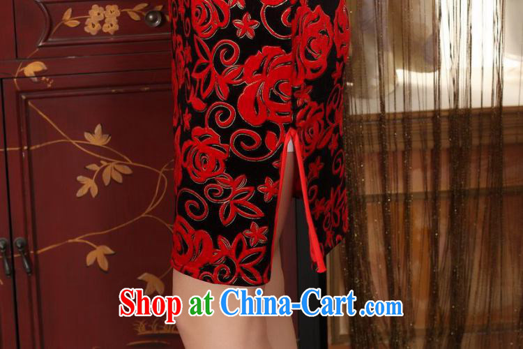 And Jing Ge Ms. Tang cheongsam dress with dress stretch the wool stylish classic short-sleeved short cheongsam red 2 XL pictures, price, brand platters! Elections are good character, the national distribution, so why buy now enjoy more preferential! Health