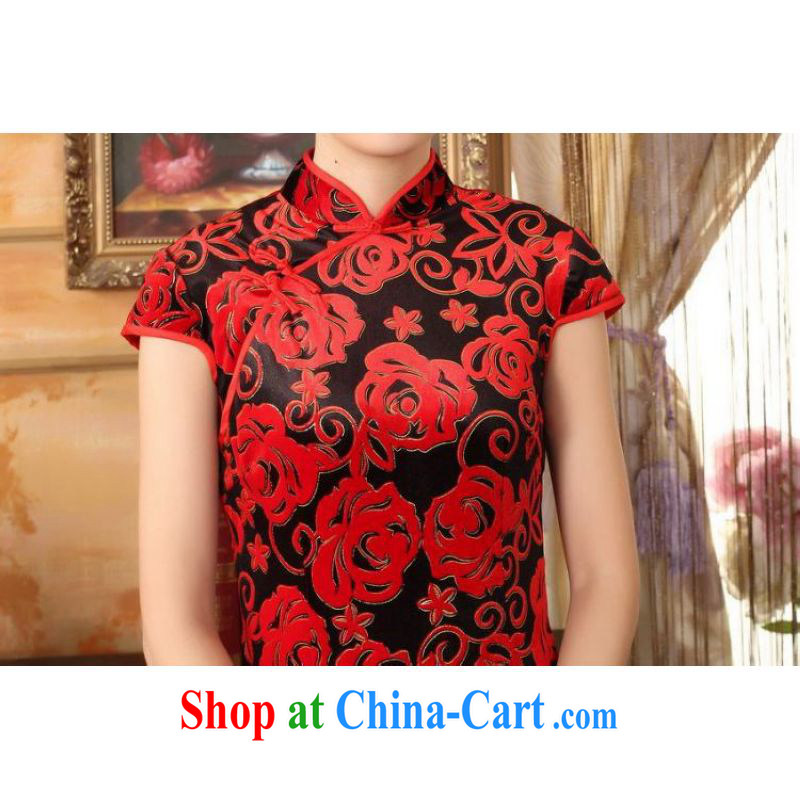 And Jing Ge, Ms. Tang cheongsam dress with dress stretch the wool stylish classic short-sleeved short cheongsam red 2 XL, Jing Ge, shopping on the Internet