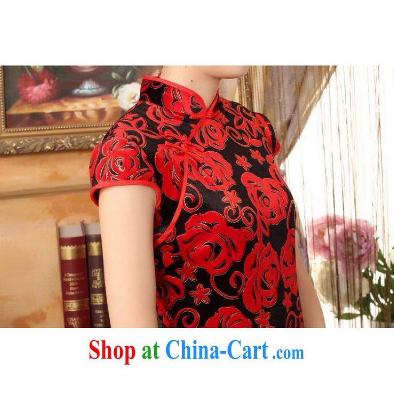 And Jing Ge, Ms. Tang cheongsam dress with dress stretch the wool stylish classic short-sleeved short cheongsam red 2 XL, Jing Ge, shopping on the Internet