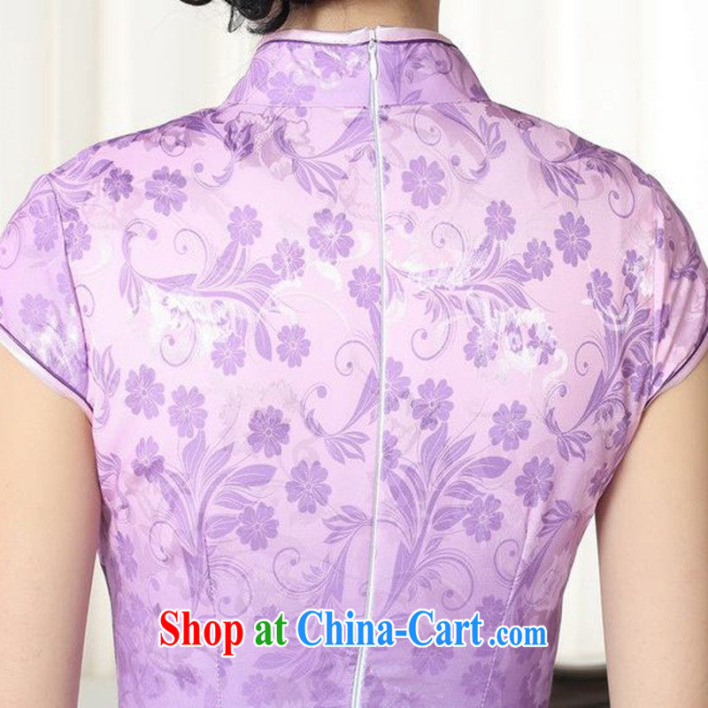 Carl Bildt, new Chinese qipao gown lady stylish jacquard cotton short-sleeved cultivating short cheongsam dress LGD/D #0274 figure 2 XL, Bill Gates, and, shopping on the Internet
