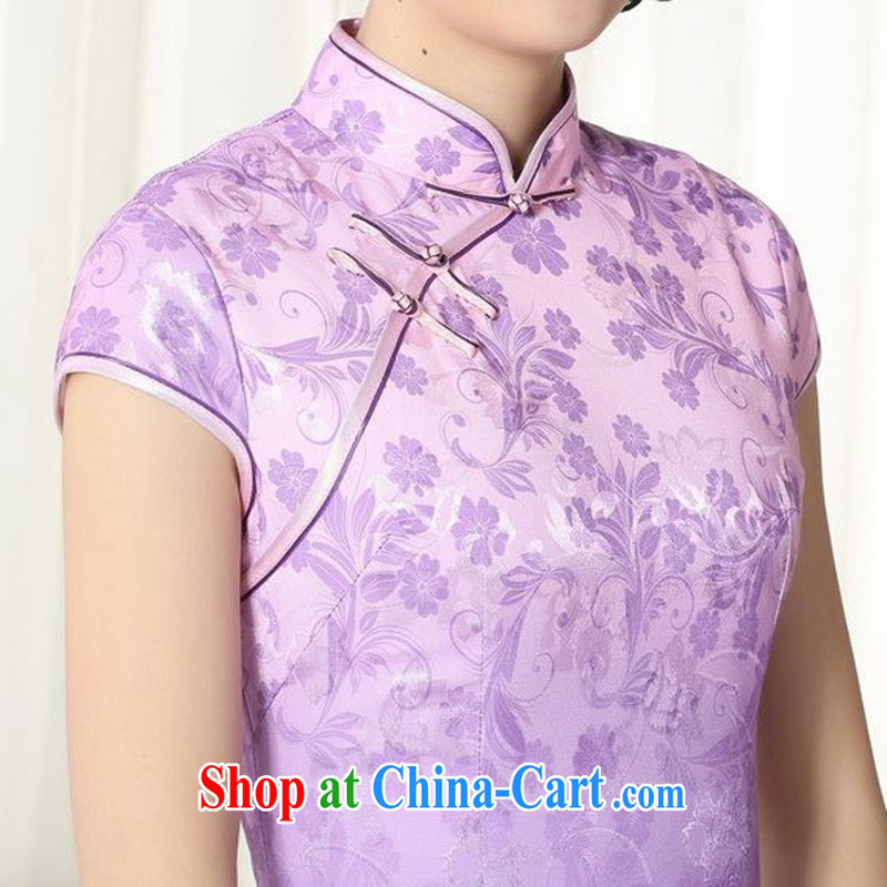 Carl Bildt, new Chinese qipao gown lady stylish jacquard cotton short-sleeved cultivating short cheongsam dress LGD/D #0274 figure 2 XL, Bill Gates, and, shopping on the Internet