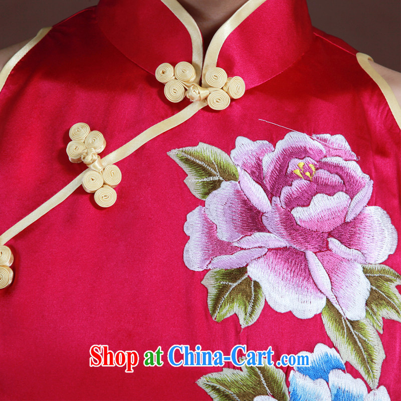 once and for all, heavy silk embroidery bridal dresses of red Peony cheongsam wedding dresses thanks toast Service Manual advanced custom dresses red tailored 20 Day Shipping, once and for all (EFU), online shopping
