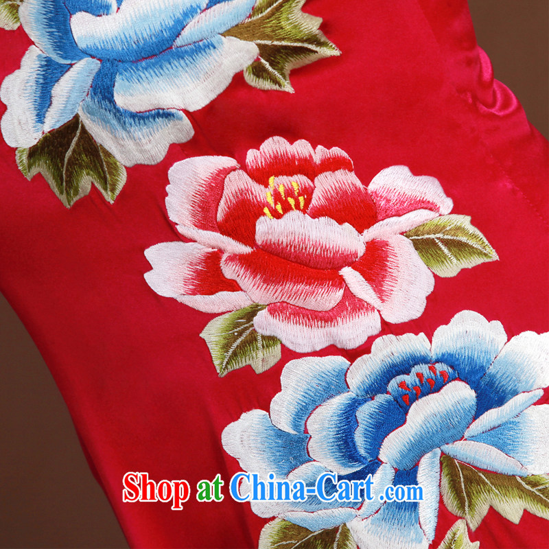 once and for all, heavy silk embroidery bridal dresses of red Peony cheongsam wedding dresses thanks toast Service Manual advanced custom dresses red tailored 20 Day Shipping, once and for all (EFU), online shopping