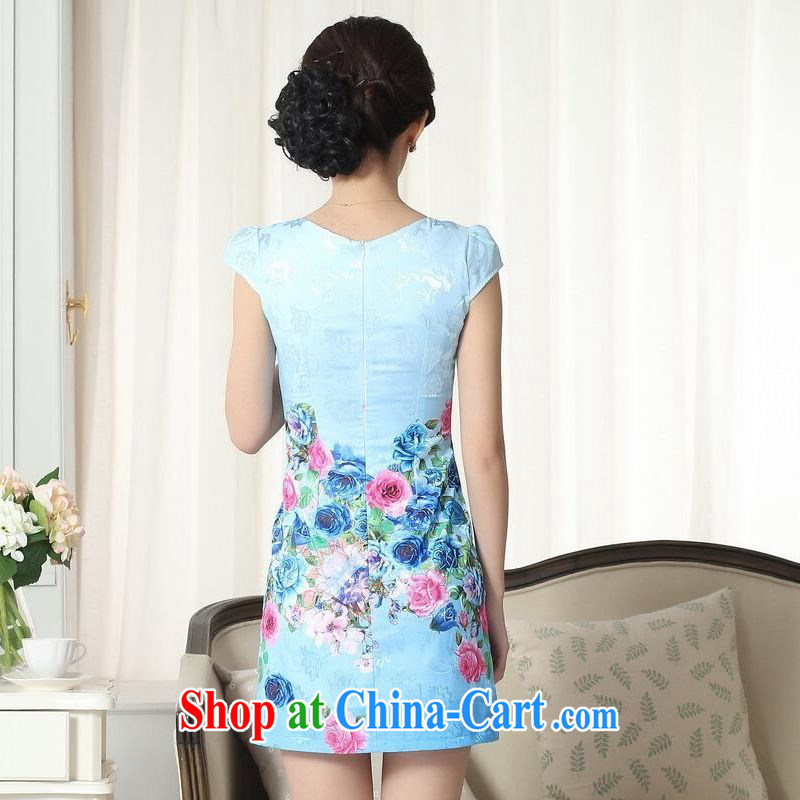 Jing contributed new summer elegance Chinese qipao improved graphics thin short cheongsam picture color 2 XL, an Jing, shopping on the Internet