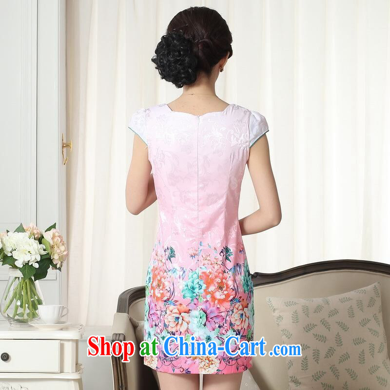 Jing contributed new summer elegance Chinese qipao improved graphics thin short cheongsam picture color 2 XL, an Jing, shopping on the Internet