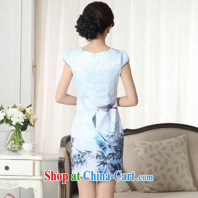 And Jing Ge lady stylish jacquard cotton cultivating short cheongsam dress new improved cheongsam dress picture color 2 XL, Jing Ge, shopping on the Internet