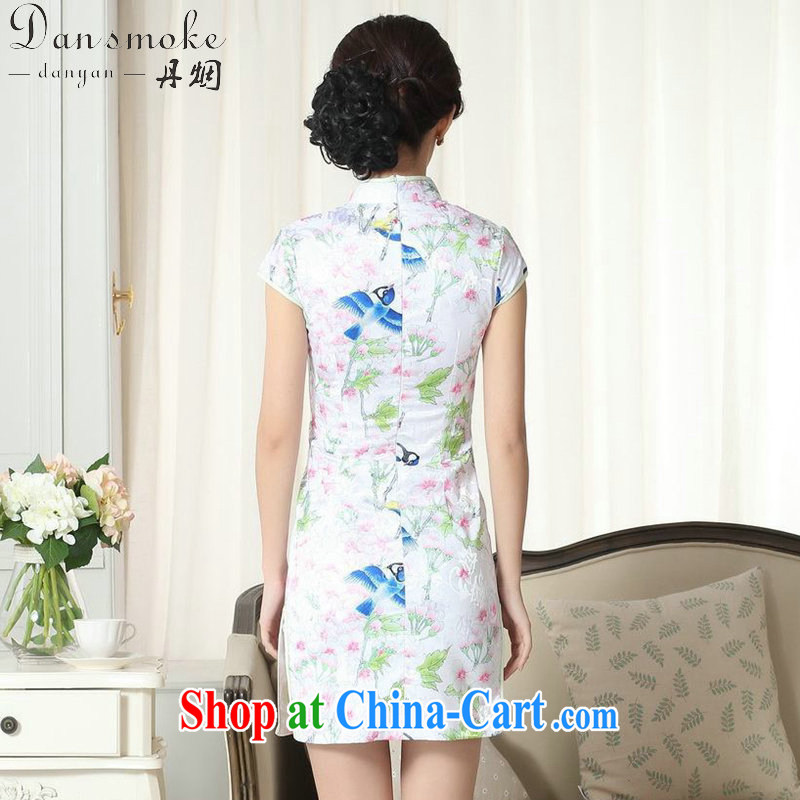 Dan smoke summer new female elegance Chinese qipao, for a tight Chinese graphics thin stamp beauty short cheongsam picture color 2 XL, Bin Laden smoke, shopping on the Internet