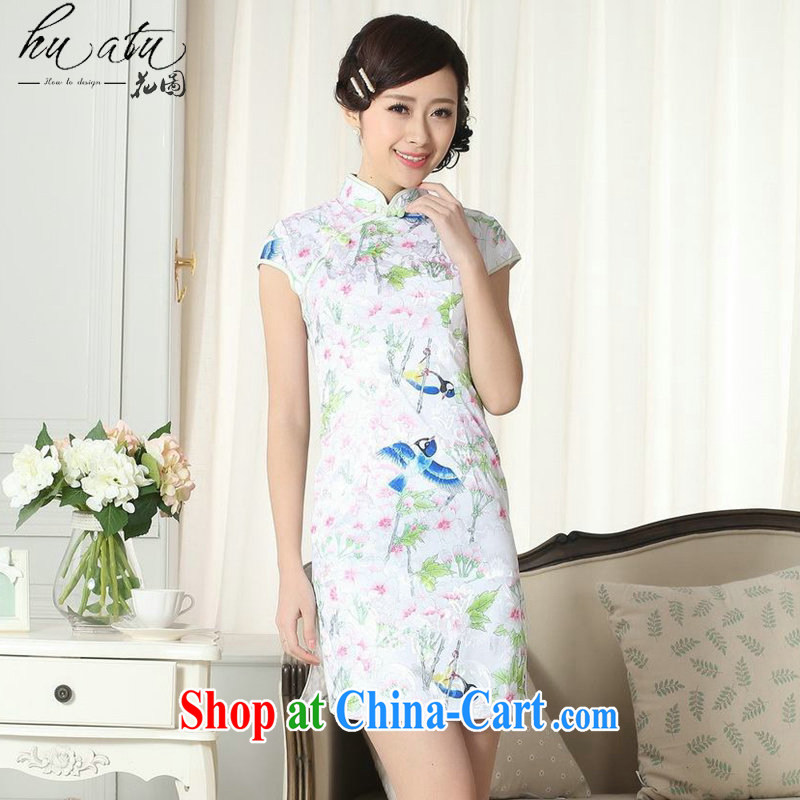 spend the summer new female elegance Chinese qipao, for a tight Chinese graphics thin stamp beauty short cheongsam picture color 2 XL