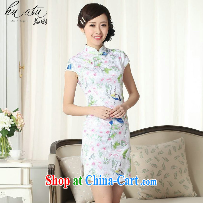 spend the summer with new female elegance Chinese qipao, for a tight Chinese graphics thin stamp duty cultivating short cheongsam picture color 2 XL, spend figure, shopping on the Internet